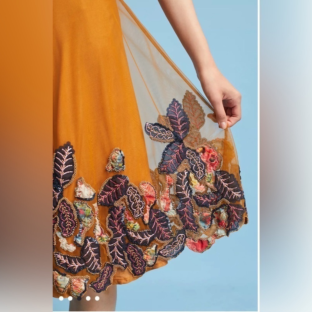 Anthropologie - Tulle and Embroidery midi Skirt - Picture 3 of 10